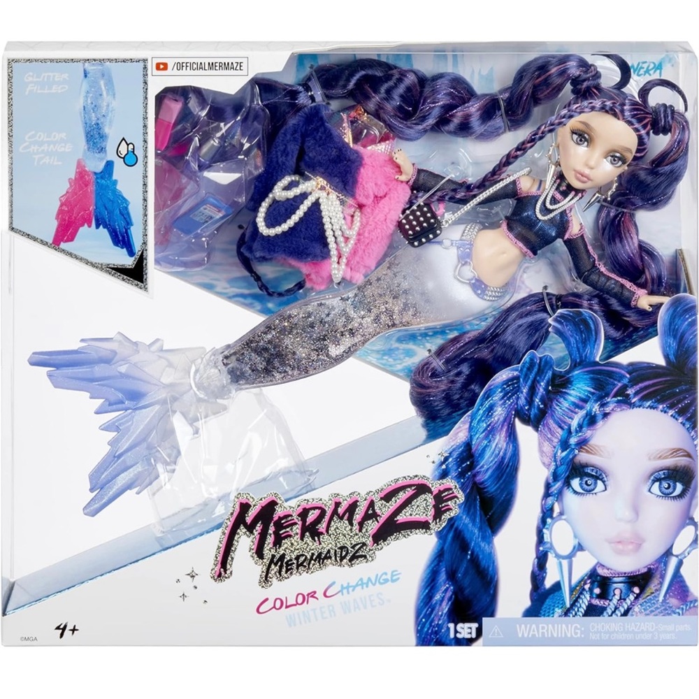 MERMAZE MERMAIDZ™ Winter Waves Nera™ Mermaid Fashion Doll with Color Change